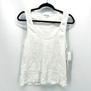 NWT Good American Tank Top Womens 2XL White Rib Knit‎ Preppy City Street Classic